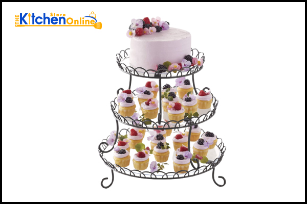 6. Wilton 3 Tier Customizable Scalloped Dessert and Cake Stand